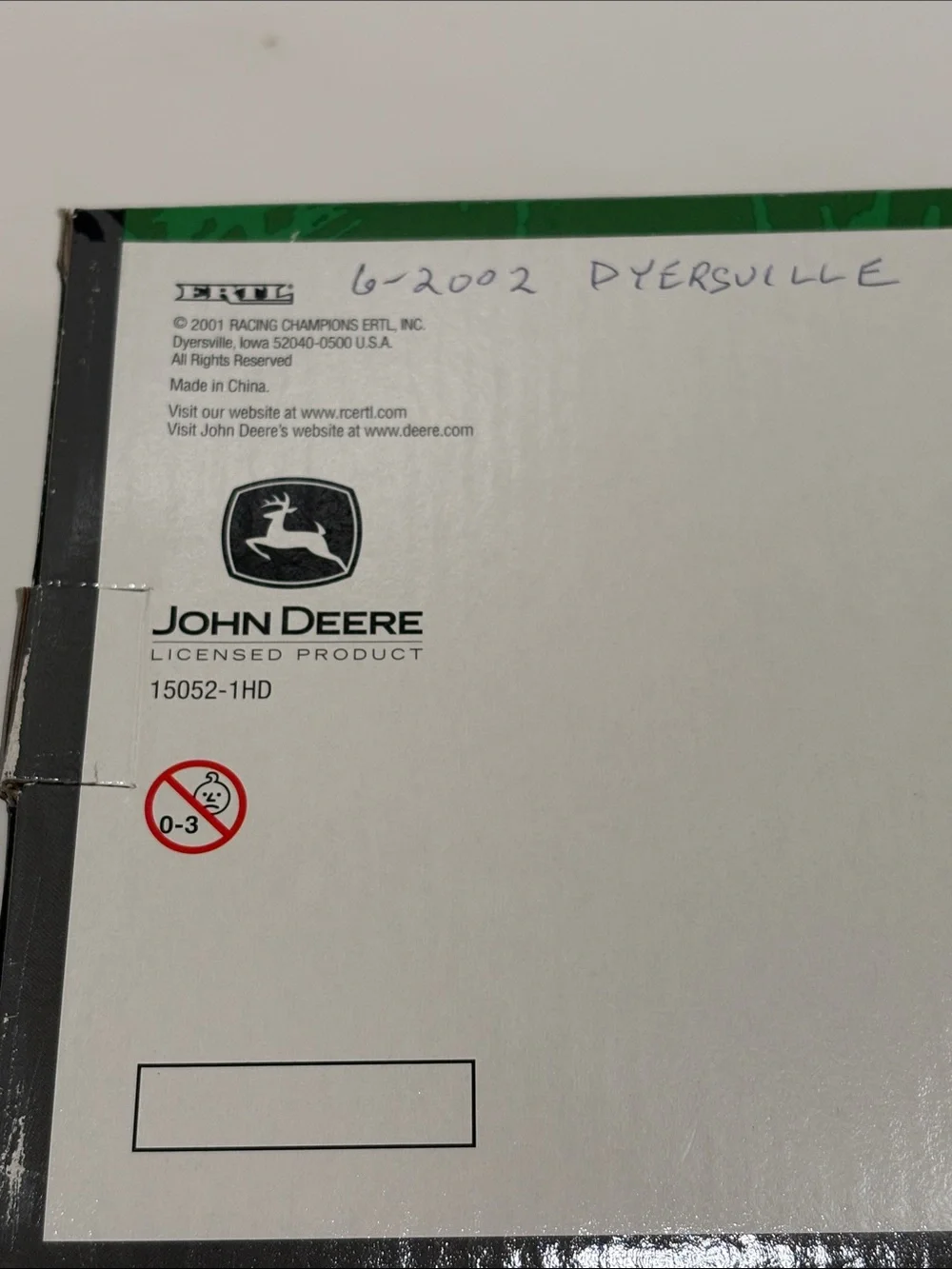 Ertl John Deere blade attachment. 1/16 scale.  Item 15052.